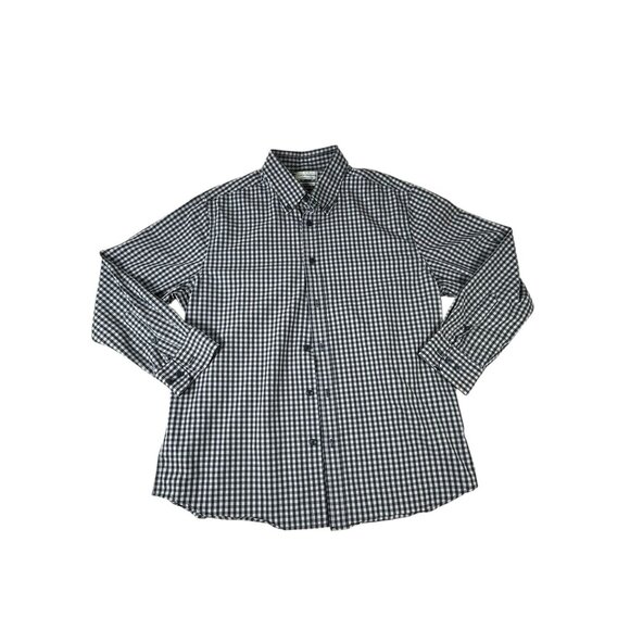 Lucky Brand Button Down Shirt Plaid Blue White Mens Sz L Slim Fit Cotton Classic - Picture 1 of 9